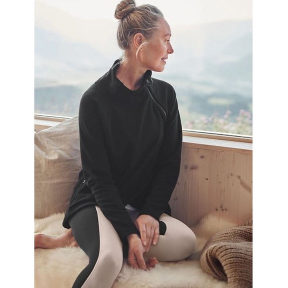 Athleta Tops - Athleta Cozy Karma Asym Pullover Sweatshirt Black